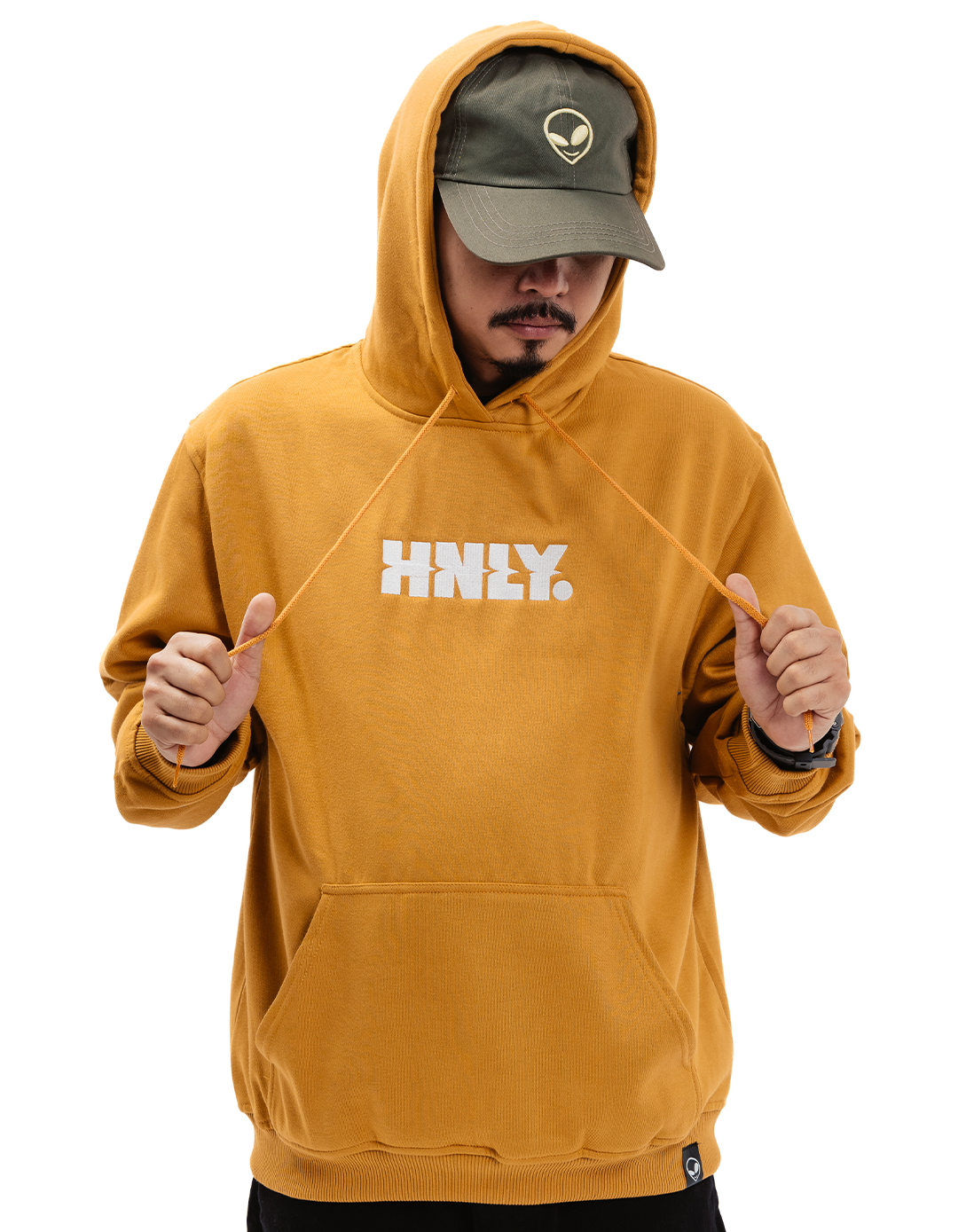 HNLY Logo in Yellow Hoodie