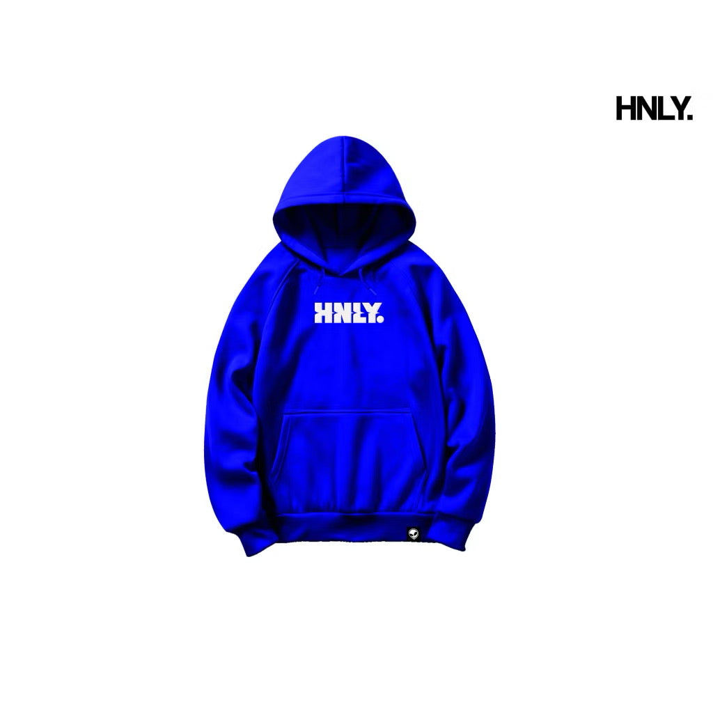 HNLY Logo in Blue Hoodie