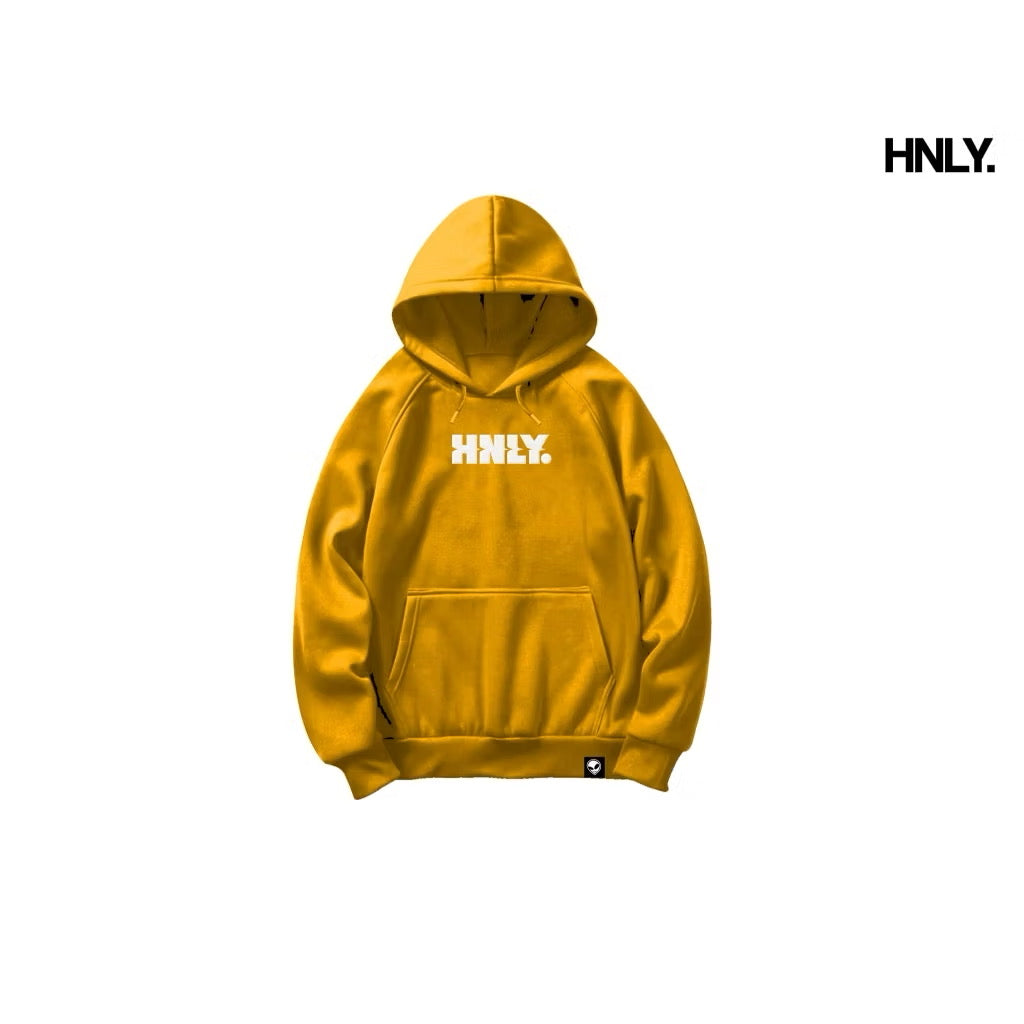 HNLY Logo in Yellow Hoodie
